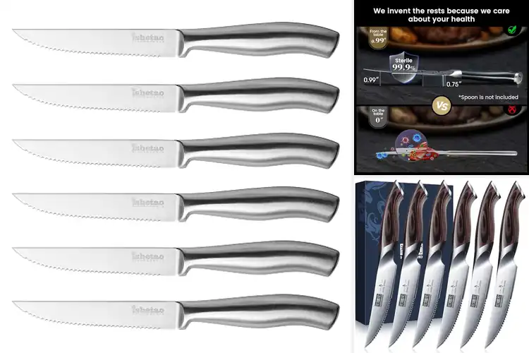 Detailed view of Best 6-Piece Steak Knives In Set