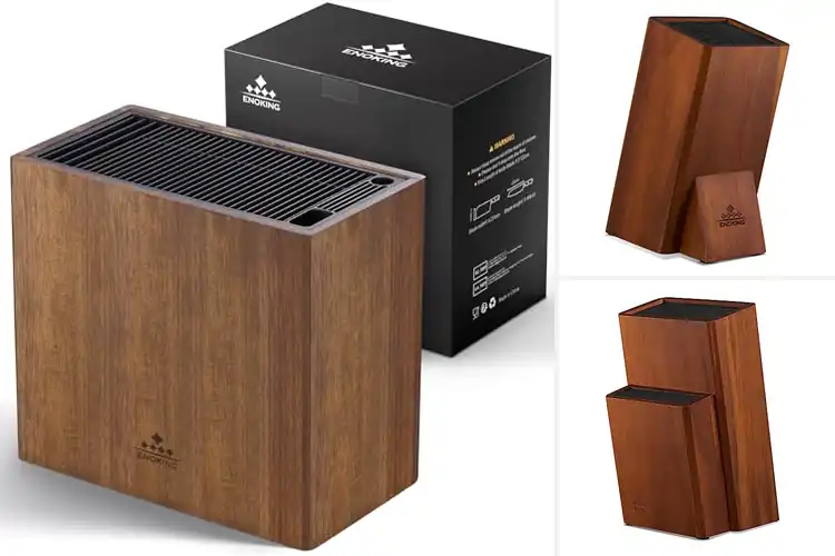 Detailed view of Best Acacia Wood Knife Holders