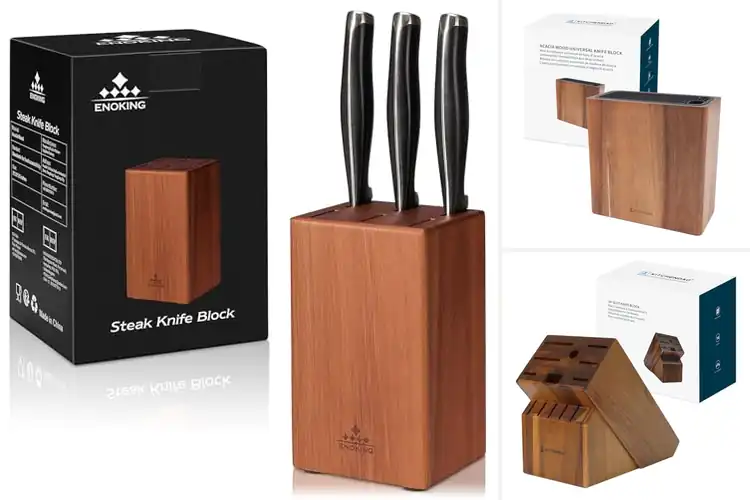 Detailed view of Best Acacia Wood Knife Stands