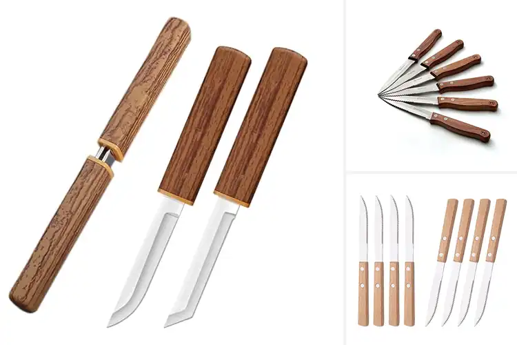 Detailed view of Best Aesthetic Wooden Handle Knives