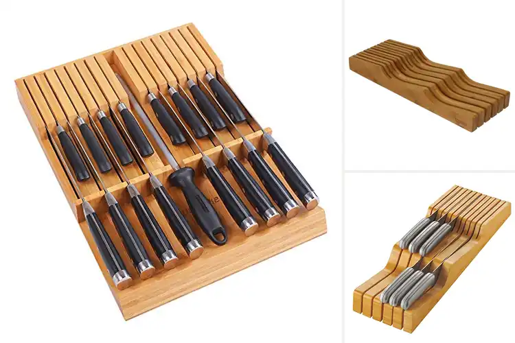 Detailed view of Best Bamboo Knife Drawer Organizer