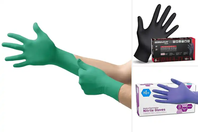 Detailed view of Best Beaded Cuff Nitrile Gloves For Durability