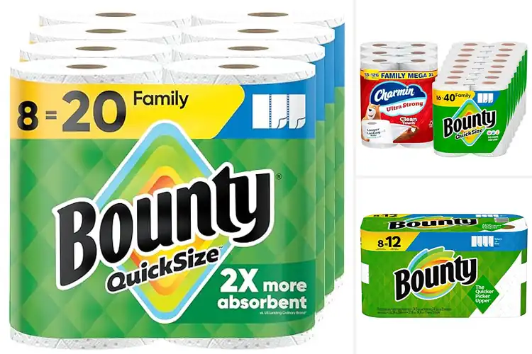 Detailed view of 3 Best Bounty Quick Size Paper Towels Diamond Textures Tips