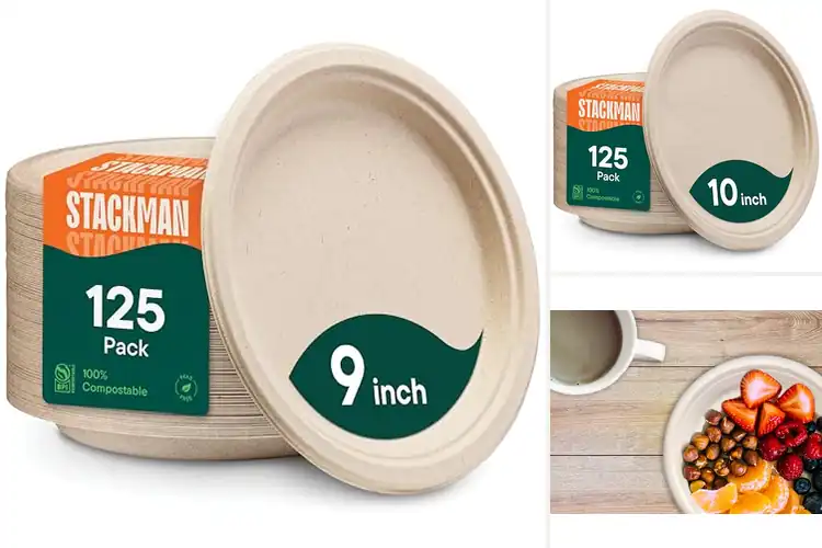 Detailed view of 10 Best Compostable Plates: Leak-Proof & Quick-Compost