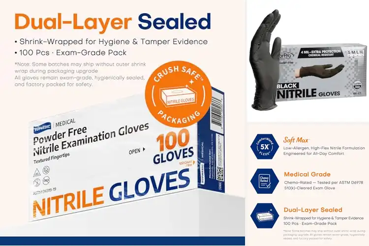 Detailed view of 10 Best Disposable Nitrile Gloves: Tough, Dry, Daily Defense