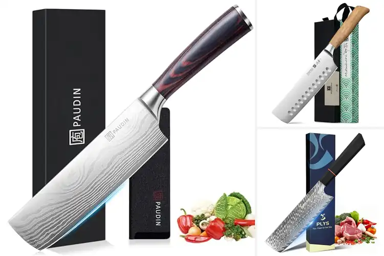 Detailed view of Best Ergonomic Handles Nakiri Knives