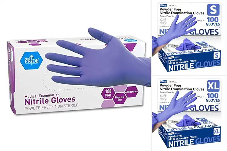 Detailed view of 10 Best Iris Blue Nitrile Gloves: Ultimate Comfort & Protection