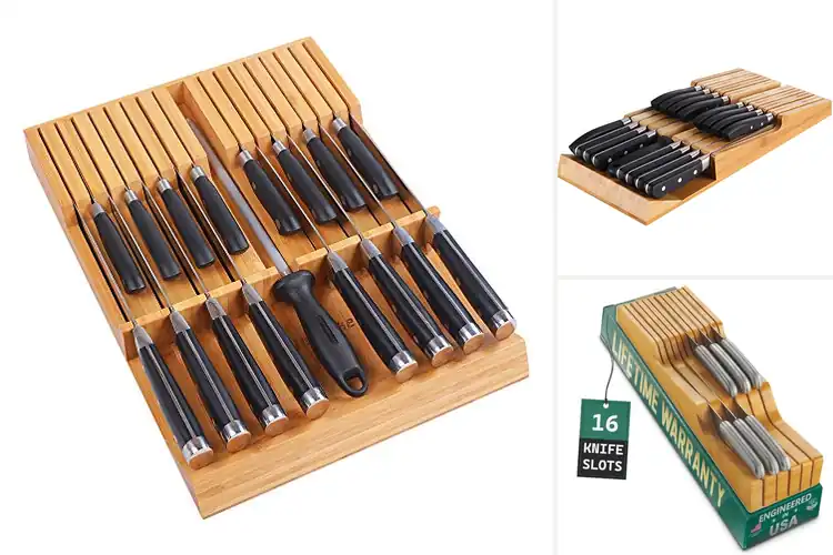 Detailed view of Best Knife Capacity Drawer Organizer 16 Knives