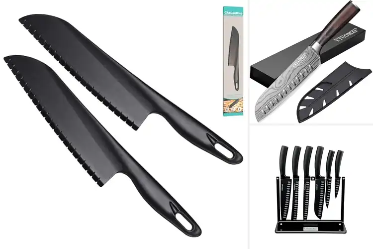 Detailed view of Best Non Stick Hollow Edge Knives