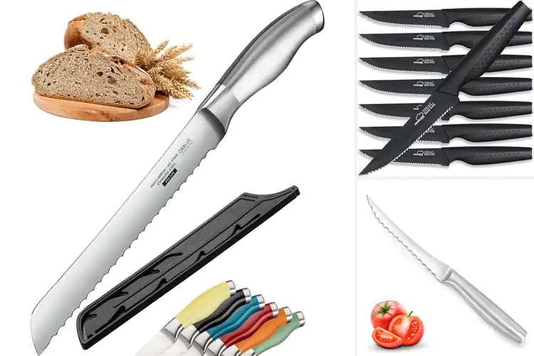 Detailed view of Best Serrated Knives: Slice with Precision and Ease