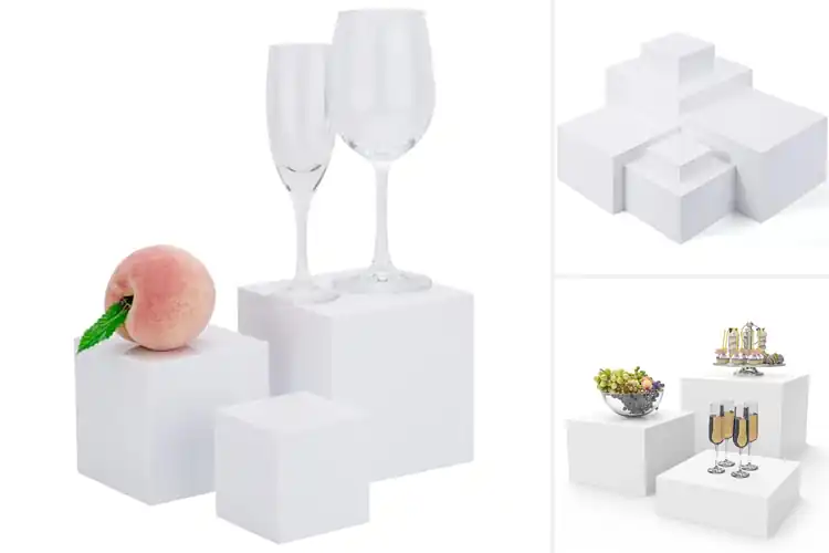 Detailed view of Best White Acrylic Cube Risers